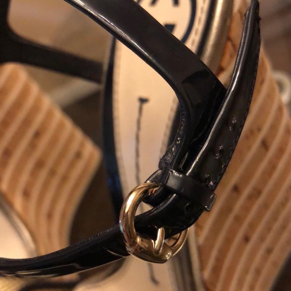 Navy blue & Gold Gucci cork wedges size 36 - Picture 8 of 8